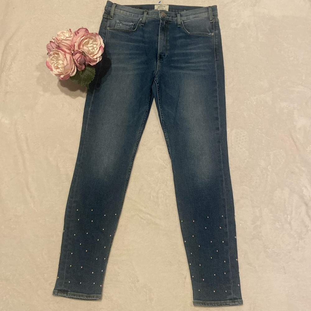 MCGUIRE Newton Skinny Size 31 Stud Embellished Blue Jeans